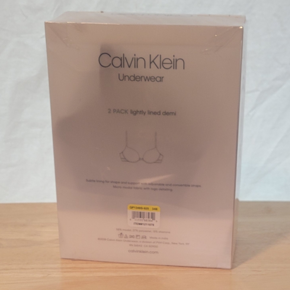 Calvin Klein 2 Pack Bras - Black and Charcoal - Picture 2 of 4